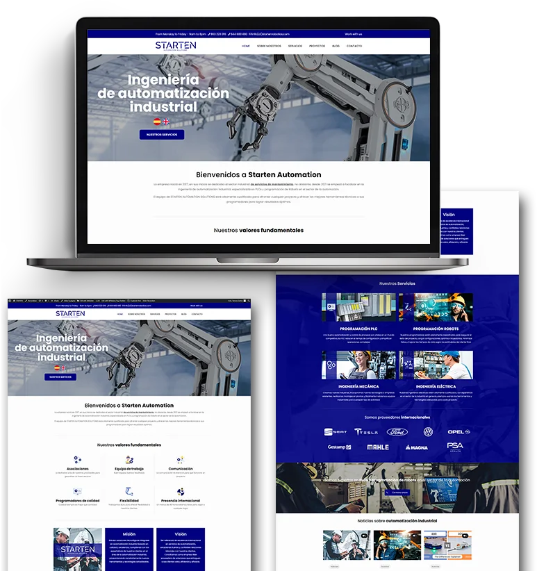 Diseño web profesional para la industria y robótica